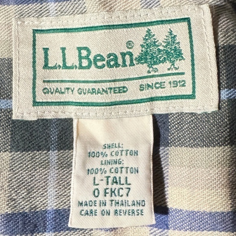 L.L. Bean Men's Casual Button-Down Shirt in Khaki Brown Size LT—fits like XL/XXL - Picture 7 of 8